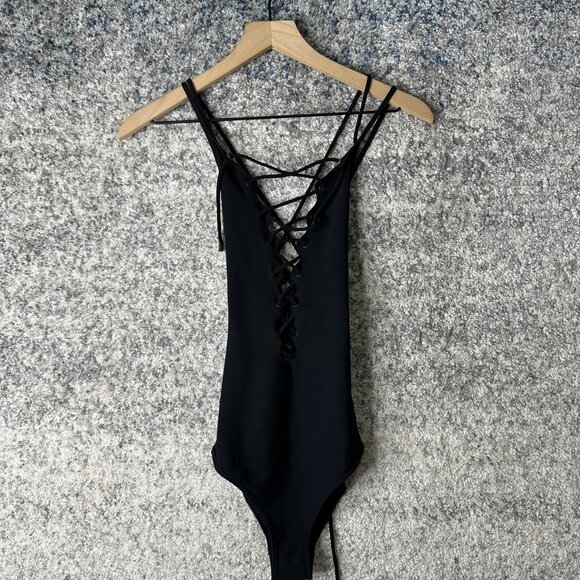 Jonathan Simkhai Swimsuit Womens XS One Piece Lace Up Front Bodysuit Bathing - Picture 1 of 5